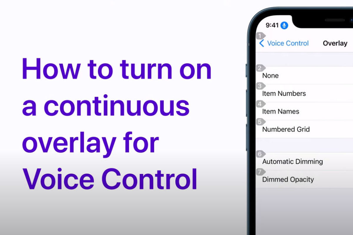How to show a continuous overlay for Voice Control on iPhone