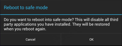 Reboot to safe mode (for Android 4.2+)